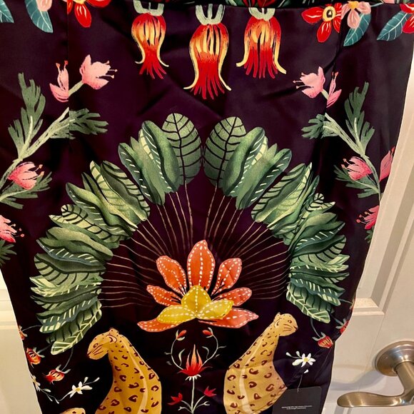 NEW Averie Small Poly Dress Vibrant Pattern Sleeveless w Slit - Picture 5 of 13